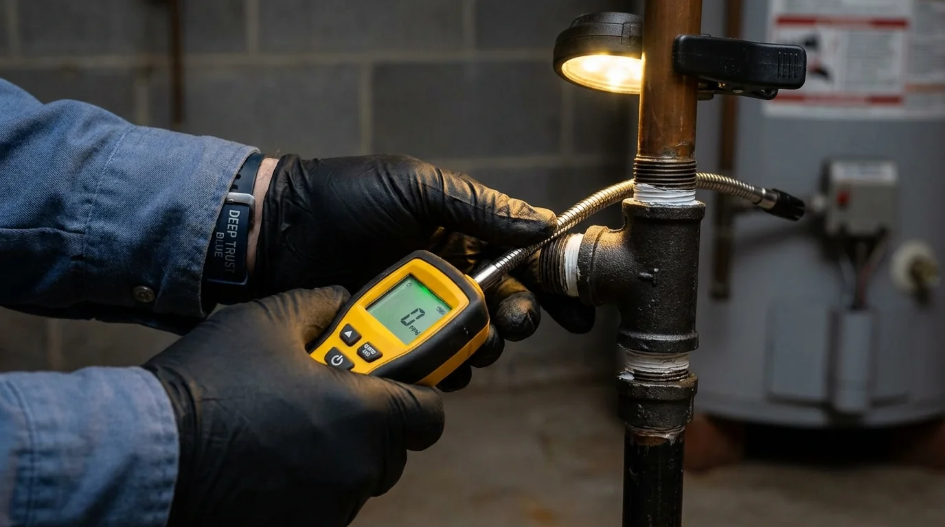 Gas leak detection with electronic sniffer by Johns Plumbing LLC in Brooksville